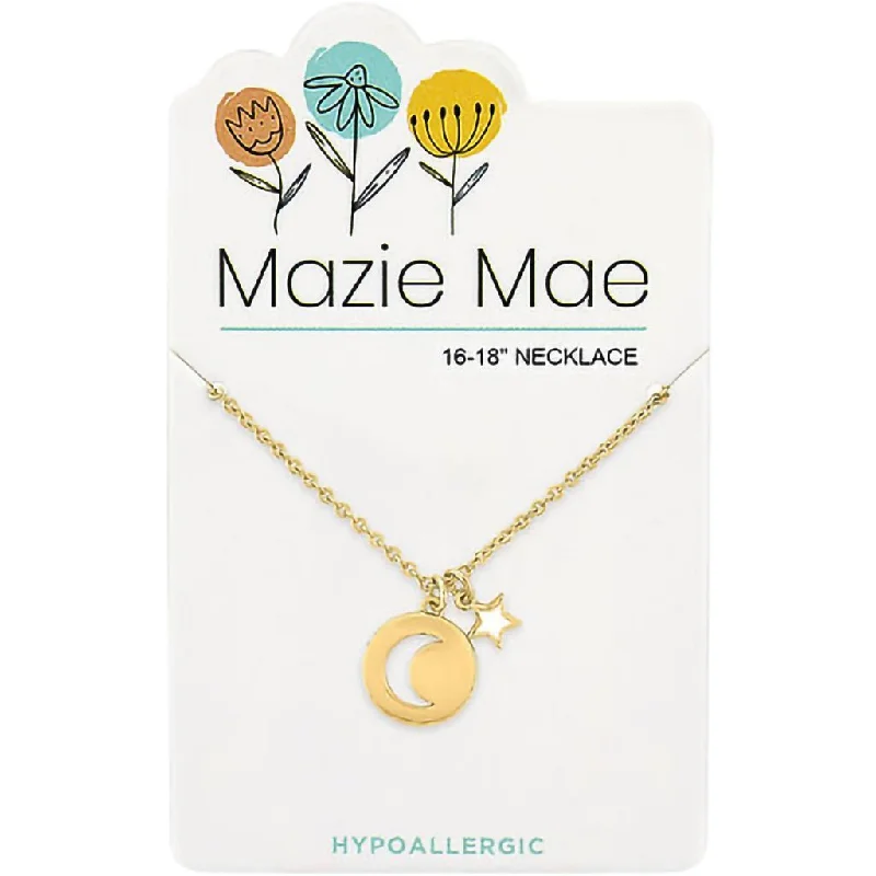 Center Court: Gold Moon Pendant & Star Dangle Mazie Mae Necklace