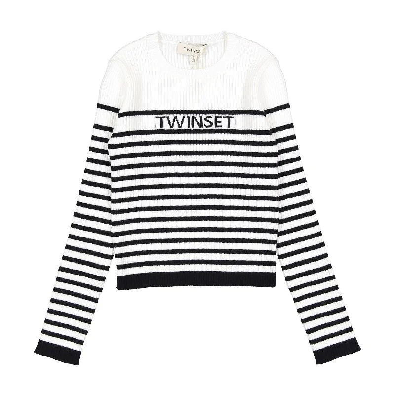 Twinset Black Striped Sweater