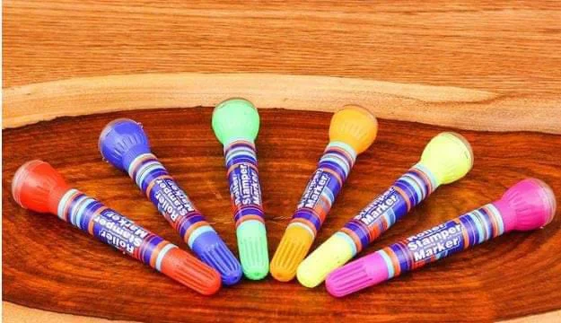 Roller Stamper Marker (6 colour markers pack )