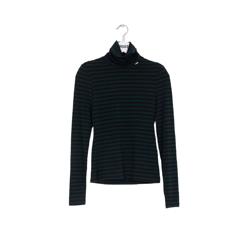 Indee Green Striped Mock Neck