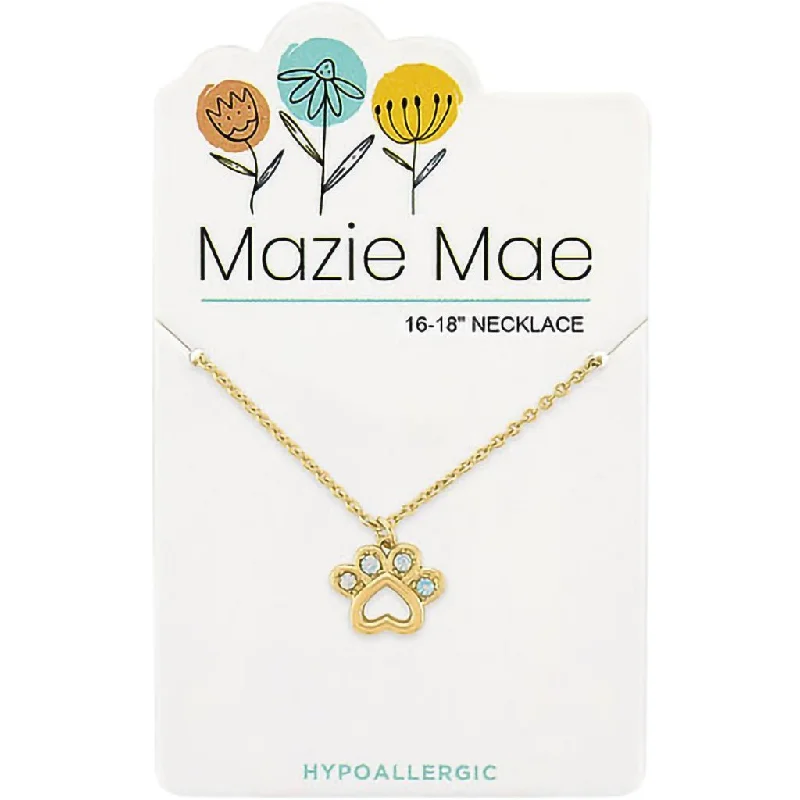 Center Court: Gold Opal Paw Print Mazie Mae Necklace