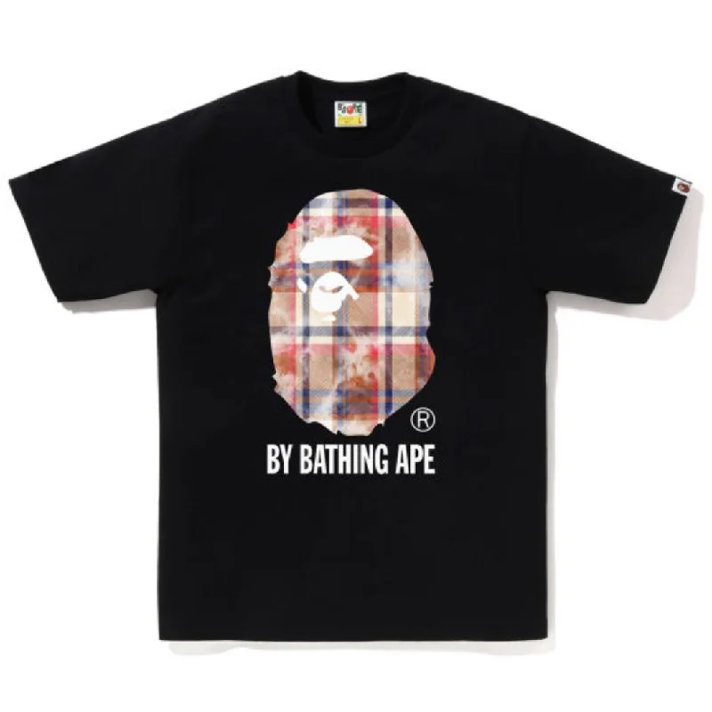 A BATHING APE® Checked ape head print T-shirt Black