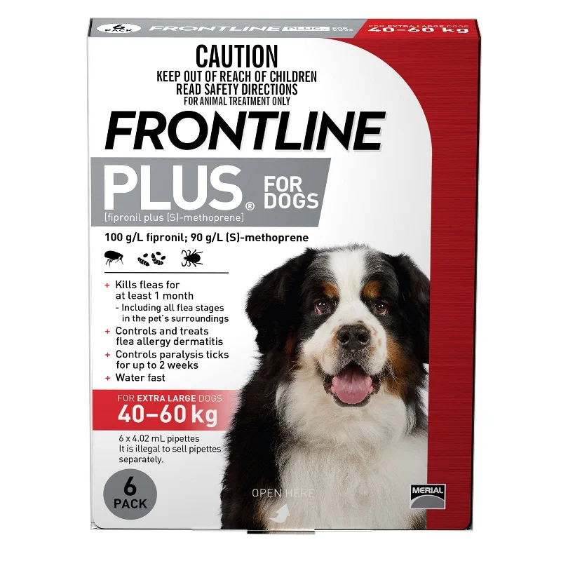 Frontline Plus Flea Treatment for Dogs 40-60kg Red 6 Pack