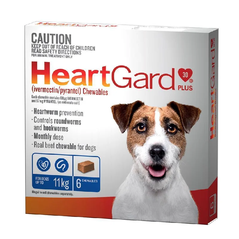 Heartgard Plus Heartworm Chews for Dogs 0-11kg Blue 6 Pack