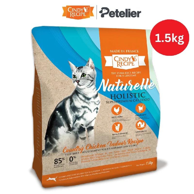 Cindy's Recipe Naturelle Holistic Dry Cat Food 1.5kg Original Packaging - Indoor Country Chicken