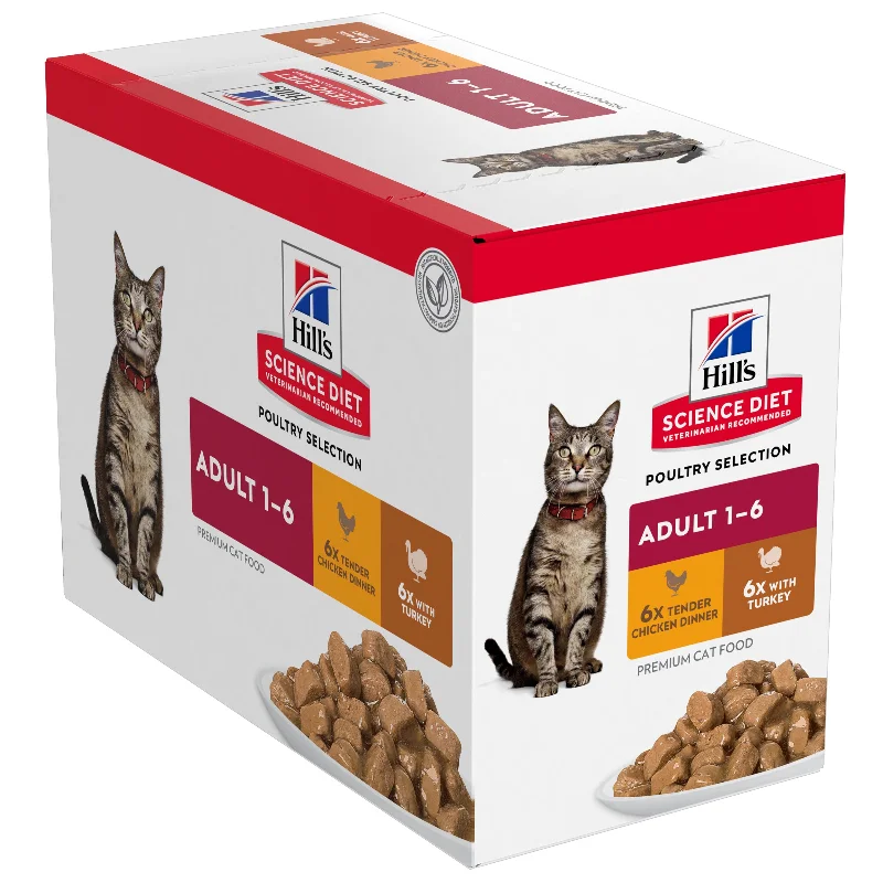 Hill's Science Diet Adult Poultry Selection Variety Pouches Wet Cat Food 12pk