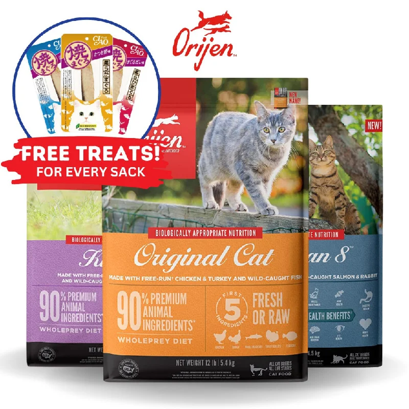 Orijen Premium Dry Cat Food 5.4kg All Flavors Cat/Kitten, All Natural Biologically-Approriate